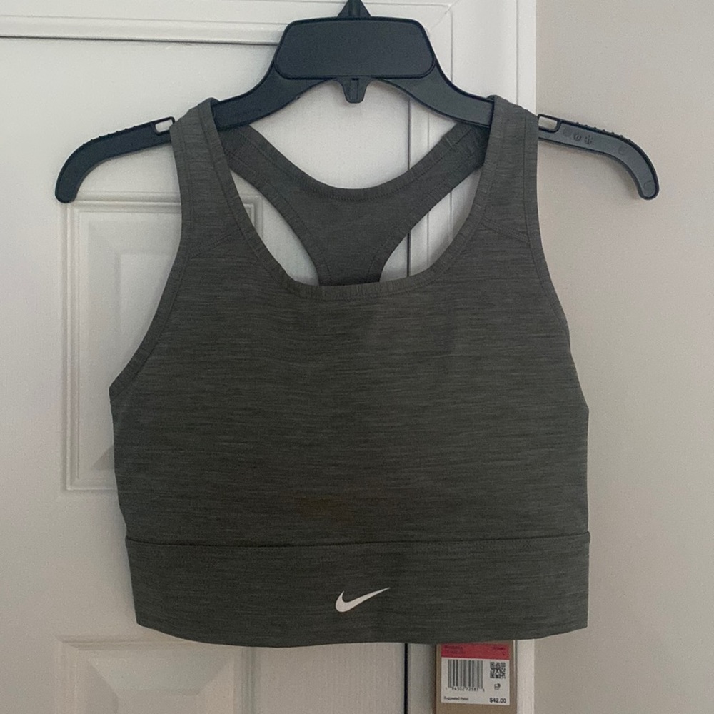 NWT Nike Womens Padded Pro Longline Sports Bra in Smoke Grey Color